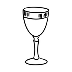 Elegant Wine Glass Line Art Minimal Coquette Drink Outline Illustration for Thanksgiving Dinner Christmas Party Celebration Bar Decor and Holiday Invitation Design