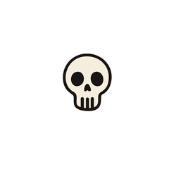 Flat skull icon vector illustration for Halloween theme