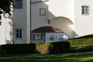 Burggarten mit Grazer Burg . Graz . Steiermark . Castle complex
