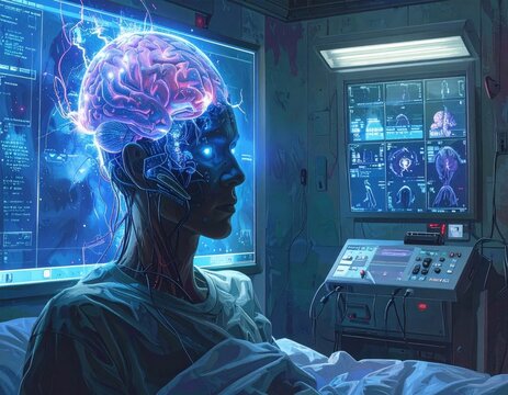 Exploring the depths of artificial intelligence in a futuristic medical setting Generative AI