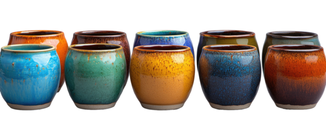 Colorful ceramic cups