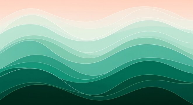 Abstract green wave layers background for presentations and templates