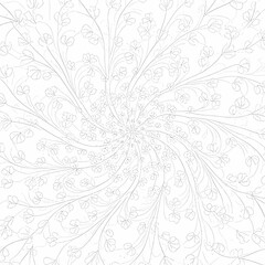 Fototapeta premium Delicate floral mandala pattern with swirling vines and tiny blossoms creating an elegant and intricate natural design
