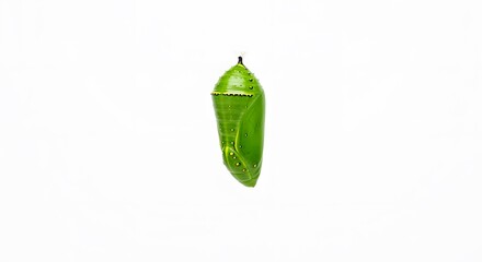 Fresh Green Leaf Pod Isolated on White Background