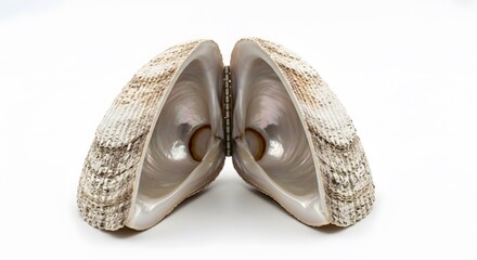 Two Seashells Opened Showing Natural Patterns