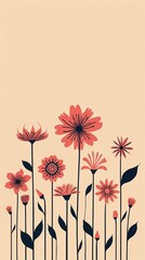 Minimalist Wildflower Background with Soft Natural Colors for Design 