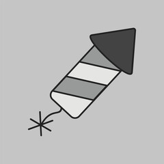 Rocket Firework with Lit Fuse Icon