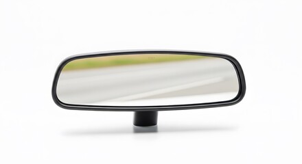 Modern Rearview Mirror Isolated on White Background