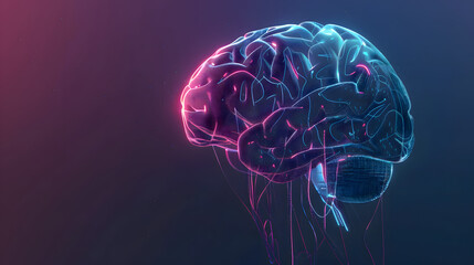 AI Neural Network Brain Glow illustration.