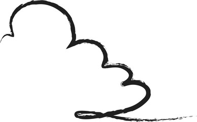 Cloud brush strokes, chalk, ink, pen