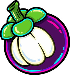Illustration of a Mangosteen Fruit
