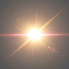 Radiant Sunburst Effect with Lens Flare and Light Streaks on a Warm Gradient Background Evoking a Sense of Hope and Energy Perfect for Abstract and