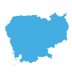 Obraz premium Map of Cambodia, sign silhouette. World Map Globe. Vector Illustration isolated on white background. Asian continent.