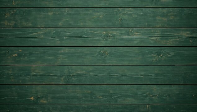 Textured background featuring dark green painted wooden planks in a horizontal pattern, showcasing the natural grain and rustic finish of the wood