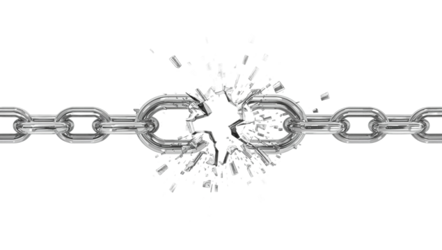 Broken Chain Illustration Symbol of Freedom and Strength in High Detail