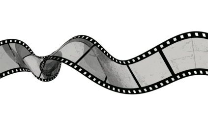 Film Reel Illustration A Wavy Strip of Film with Detailed Frames, Perfect for Cinema Concepts
