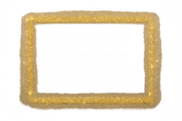 Gold glitter rectangular frame providing sparkling border with shimmering texture for festive design concept