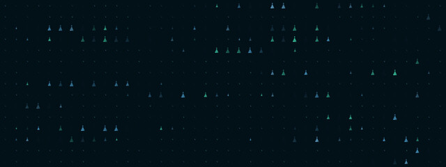 Abstract digital technology background with glowing blue and green data points and subtle network grid pattern for modern design concepts.