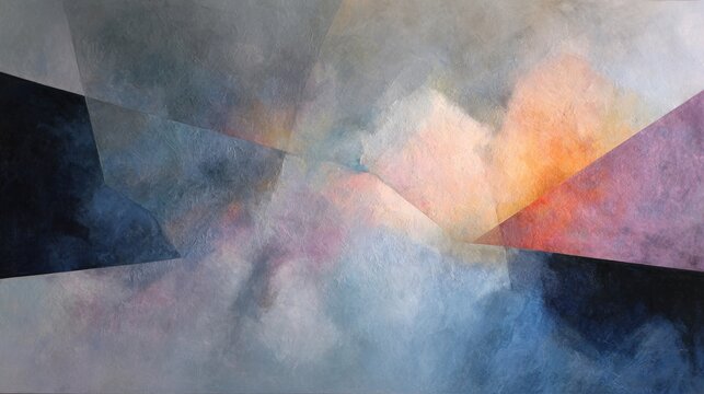Abstract color blend with triangular shapes