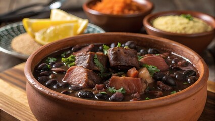 Feijoada Brazilian Black Bean and Meat Carnival Dish