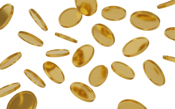 Dynamic cascade of golden coins symbolizing wealth, success, and financial prosperity in a vibrant, lucrative display