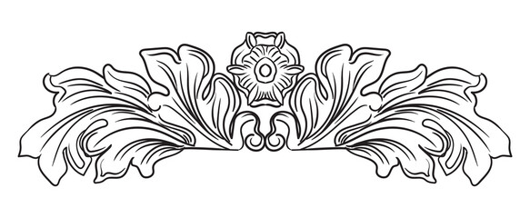 Luxury hand drawn horizontal design element with leaves vector