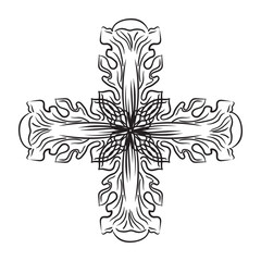 Luxury hand drawn horizontal design element cross vector