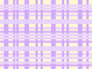 Pastel Lavender Plaid Seamless Pattern on Pale Yellow