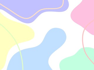 Colorful Pastel Abstract Fluid Shapes Background