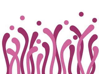 Abstract Pink Magenta Wavy Shapes on White