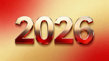 3D-rendered golden and red '2026' text on a gradient background