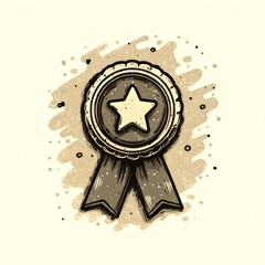 award ribbon design featuring a star in the center with a backdrop