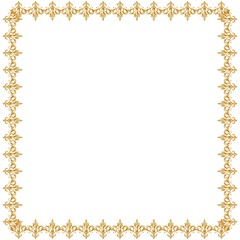 frame with gold ornament on white background