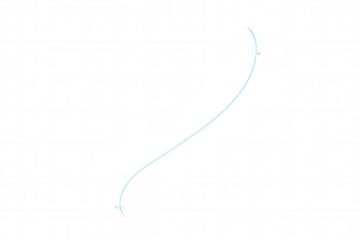 Light blue curving line graphic on transparent background representing flow, path, connection, and movement