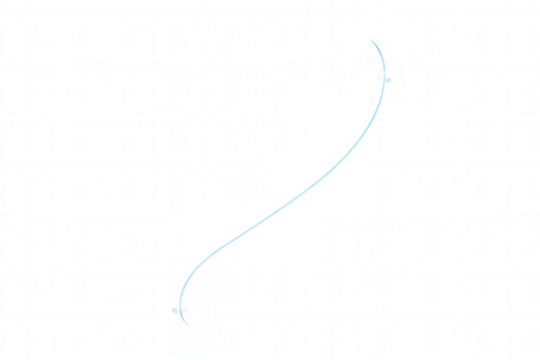 Light blue curving line graphic on transparent background representing flow, path, connection, and movement - Powered by Adobe