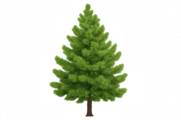 Green spruce tree providing natural beauty and symbolizing festive cheer for holiday projects. Ready to integrate with transparent background