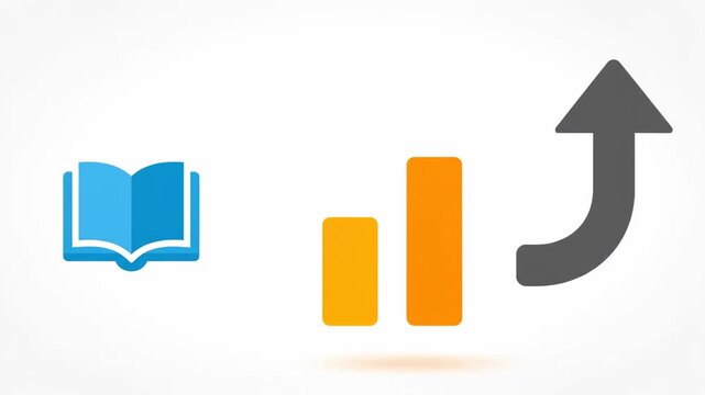 Knowledge Growth Concept with Book and Upward Chart