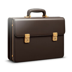 Elegant leather briefcase with gold accents.