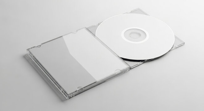 Blank CD in transparent jewel case.