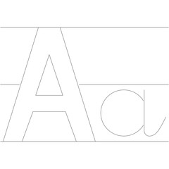 Abstract Typography Design Featuring Dotted Outline Letters A and Aa With Minimalist Geometric Shapes and Lines On Transparent Background Representing Alphabets And Education Concepts