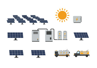 Harnessing Solar Energy A Sustainable Power Grid Illustration