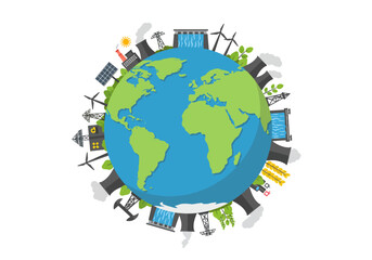 Earth with Renewable Energy Sources for Sustainable Future
