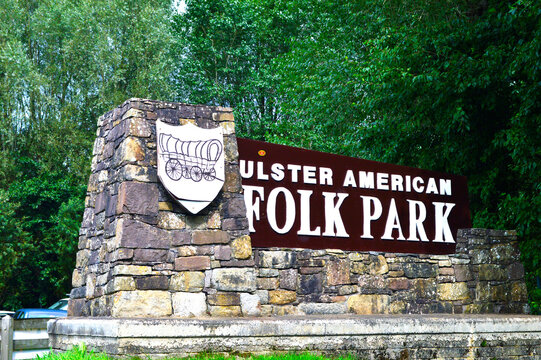 Omagh, County Tyrone, UK, Sep., 2017.  The Entrance of Ulster American Folk Park in Northern Ireland.