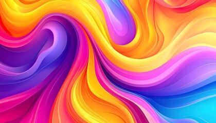 Obraz premium Vivid abstract wavy background with flowing bright color layers