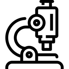 Black Outlined Microscope Icon On Transparent Background Representing Science Education Research And Discovery