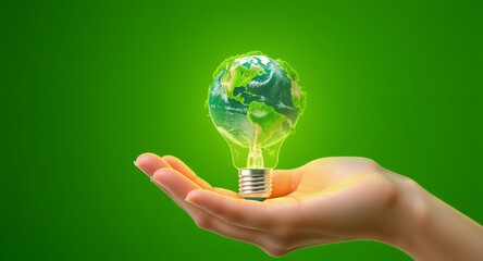 Global energy concept with a light bulb