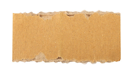 Brown cardboard torn paper edge sheet isolated on transparent background