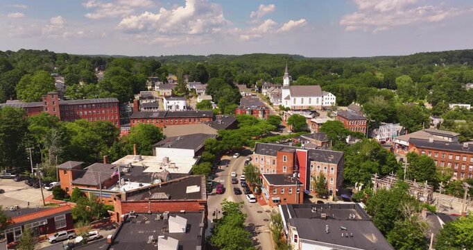 Aerial View of Downtown Amesbury, Massachusetts