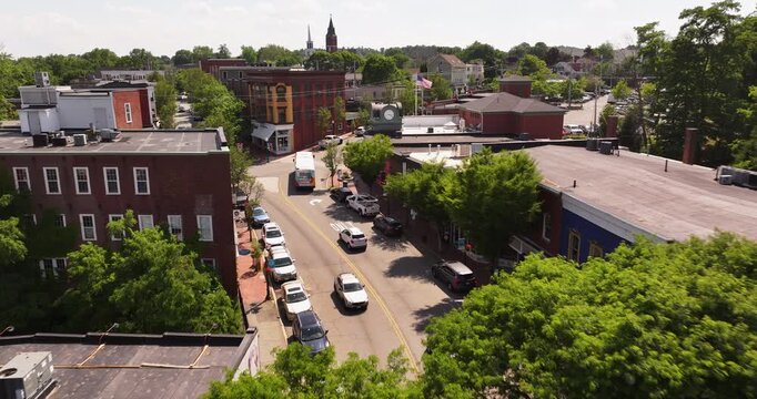 Aerial View of Downtown Amesbury, Massachusetts