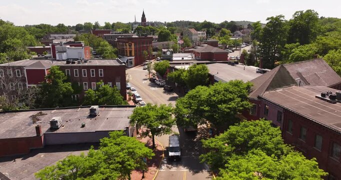 Aerial View of Downtown Amesbury, Massachusetts